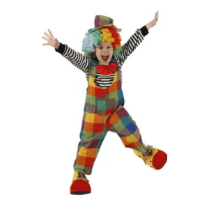 Disfraz De Payaso Cuadros 7-9 Años
