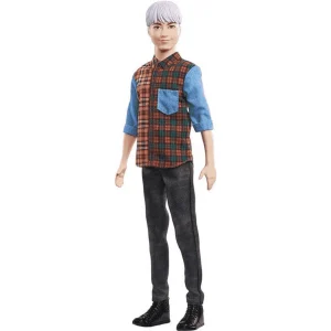 Barbie Ken Fashionistas Muñeco Pelo Morado con Camisa de Cuadros