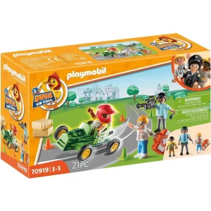 Playmobil Duck On Call Acción Ambulancia Ayuda al piloto de Carreras 70919